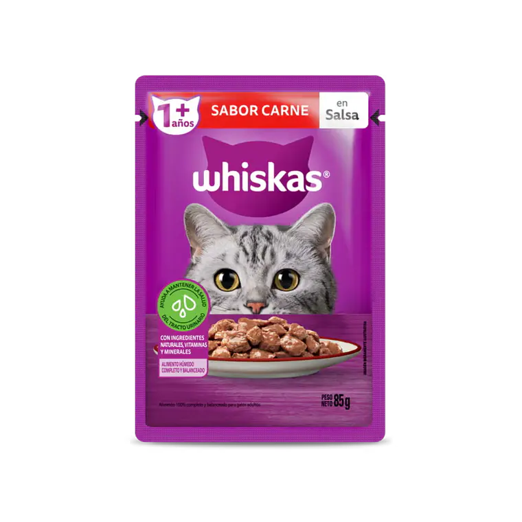Sachet Whiskas Trocitos Con Carne En Salsa - 85gr 1