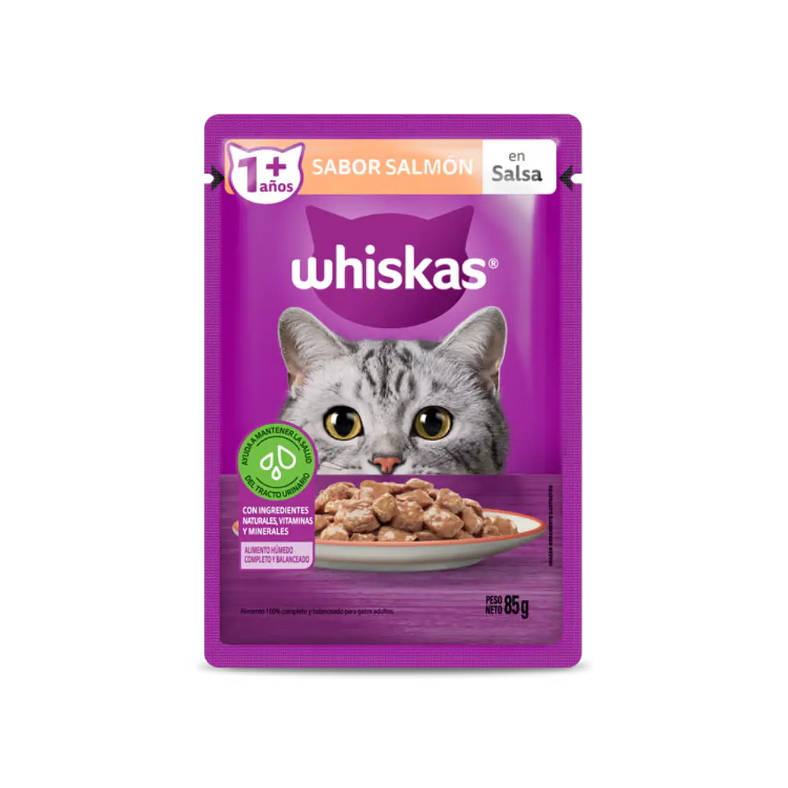 Sachet Whiskas Trocitos Con Salmon En Salsa - 85gr 1