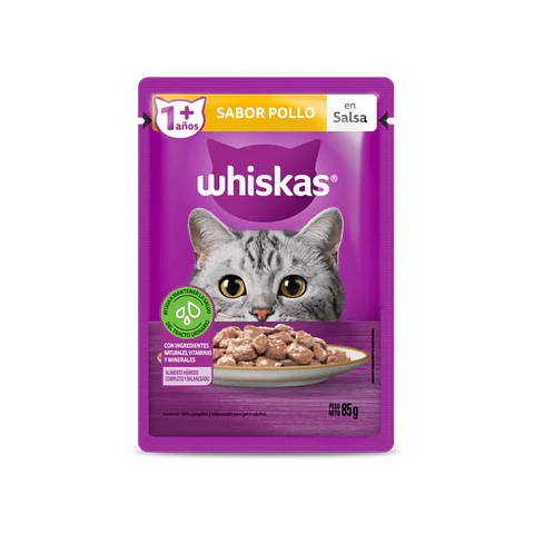Sachet Whiskas Trocitos Con Pollo En Salsa - 85gr