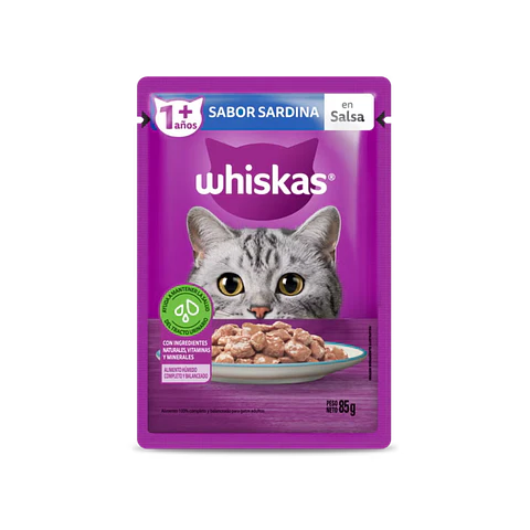 Sachet Whiskas Trocitos Con Sardina En Salsa - 85gr