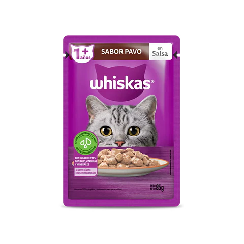 Sachet Whiskas Trocitos Con Pavo En Salsa - 85gr
