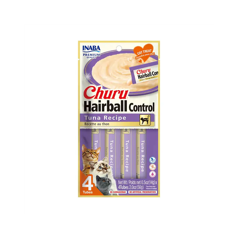Churu Gato Hairball Sabor Atun 4 unidades USA675 - 56gr 1