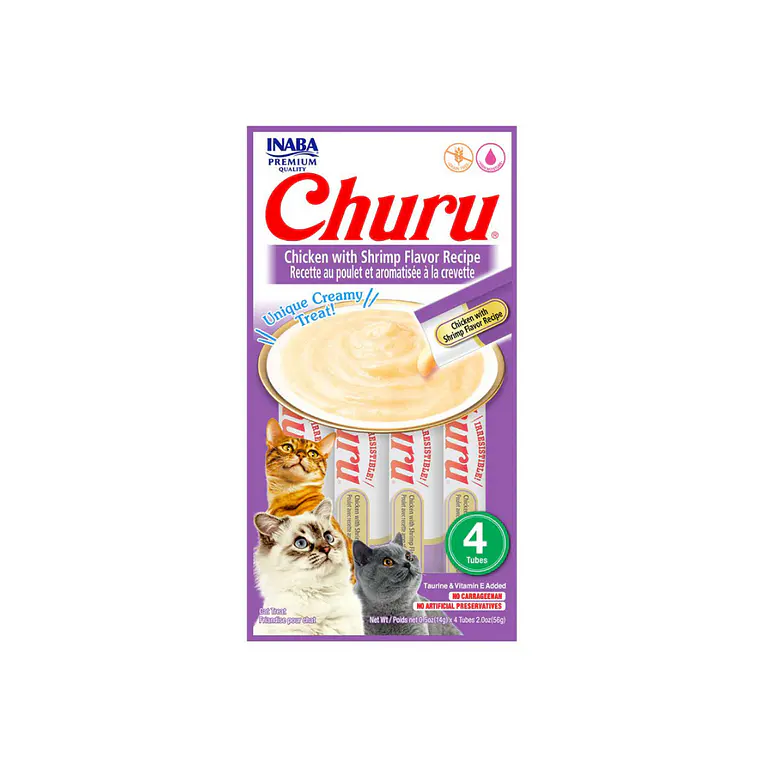 Churu Gato Sabor Pollo y Camaron 4 unidades USA608 - 56gr 1