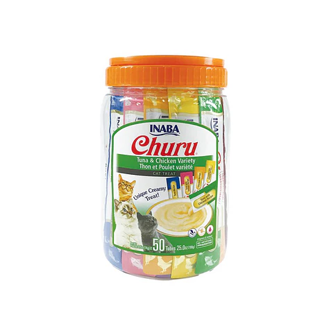 Churu Gato Sabor Pollo y Atun Variedades 50 unidades USA653 - 700gr