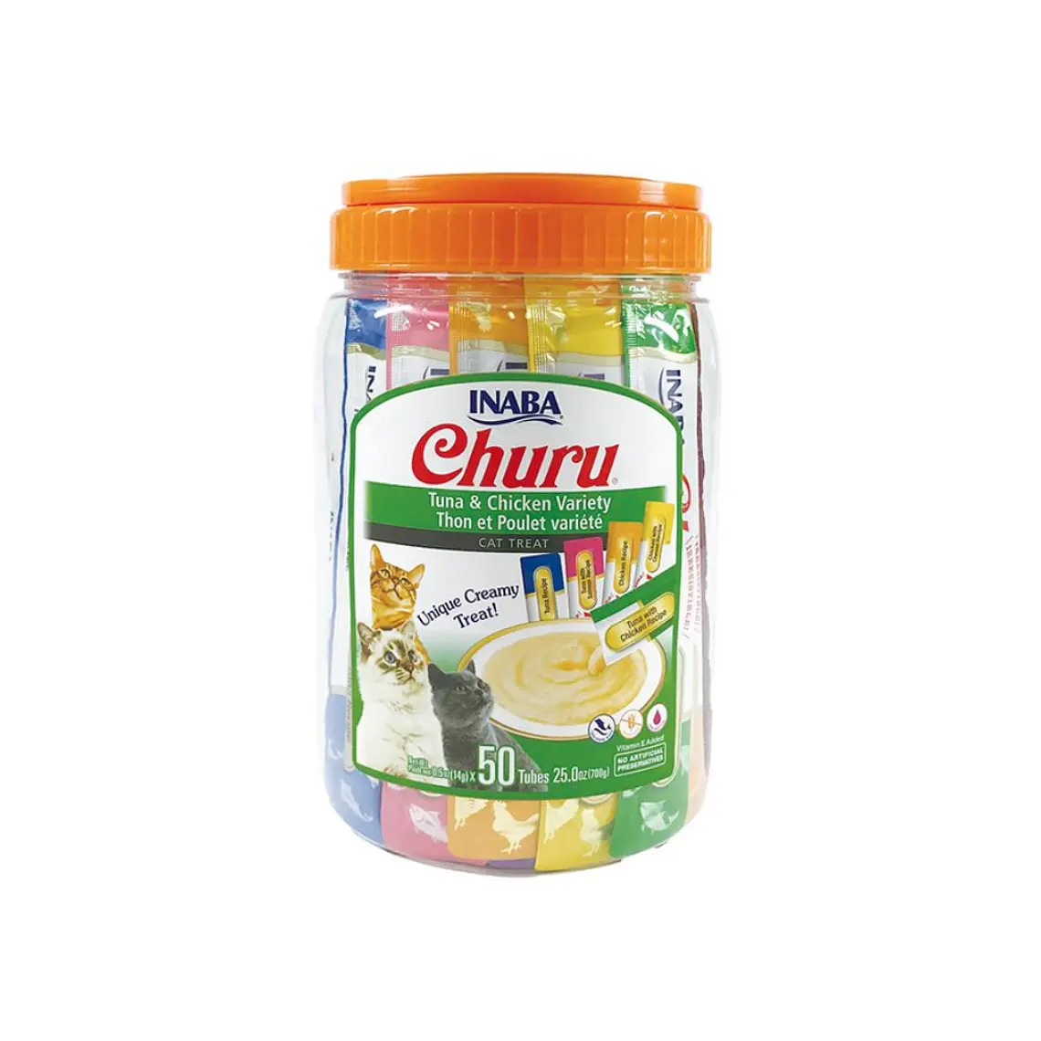 Churu Gato Sabor Pollo y Atun Variedades 50 unidades USA653 - 700gr 1