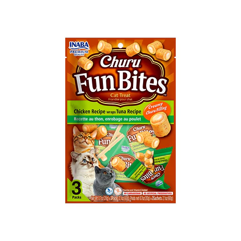 Churu Fun Bites Gato Sabor Pollo y Atun 3 Pack USA741- 60gr