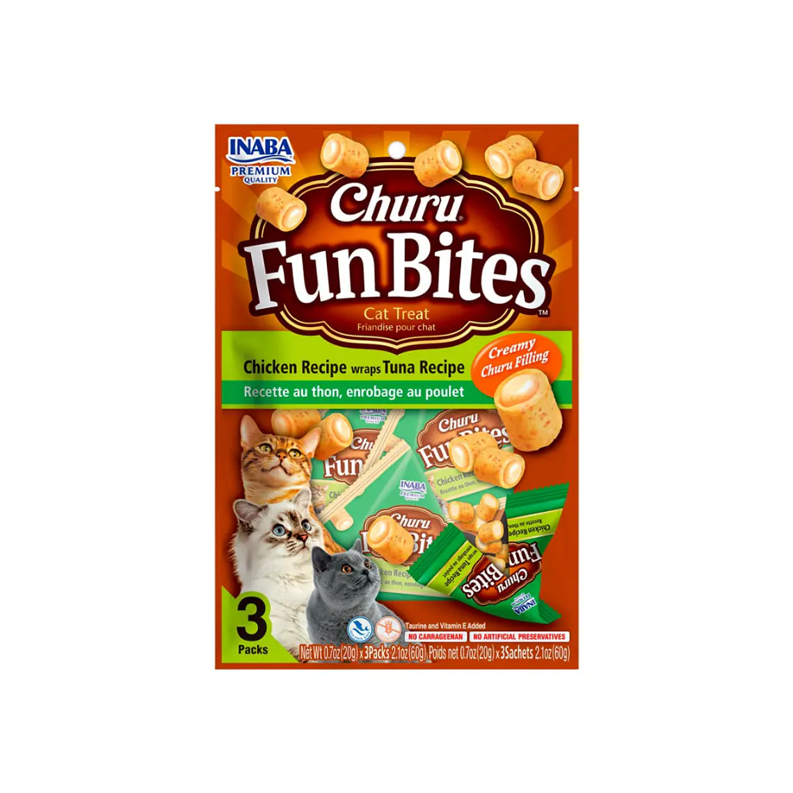 Churu Fun Bites Gato Sabor Pollo y Atun 3 Pack USA741- 60gr 1