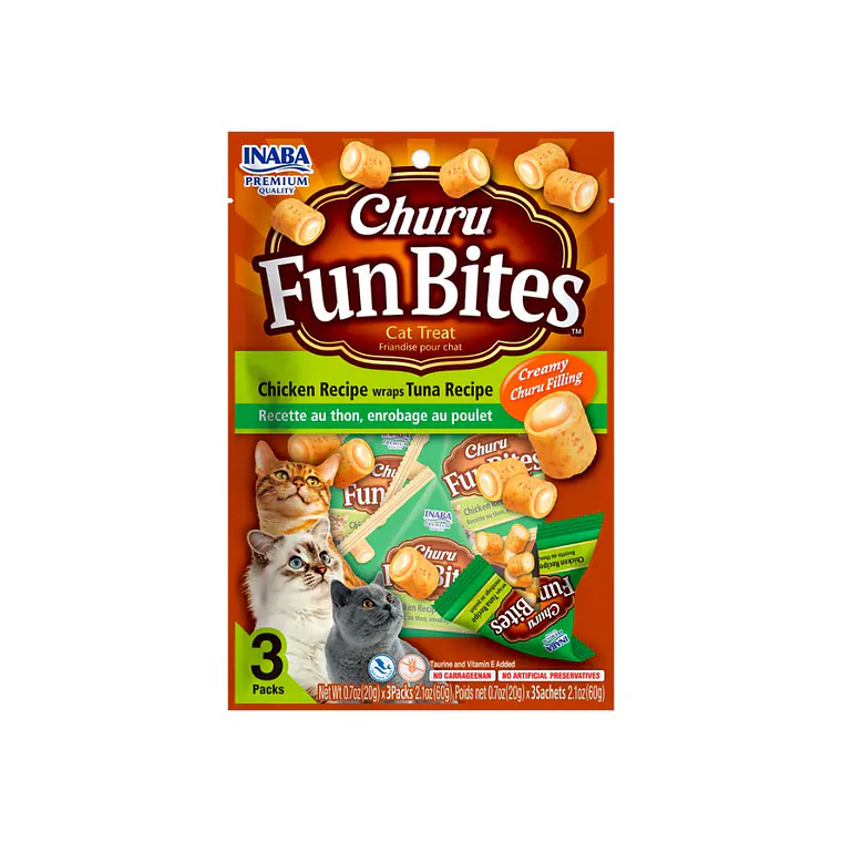 Churu Fun Bites Gato Sabor Pollo y Atun 3 Pack USA741- 60gr 1