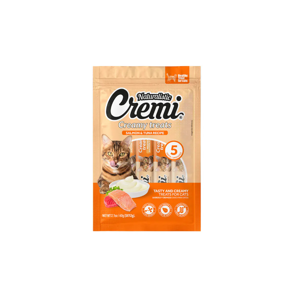 Cremi Gato Sabor Salmon y Atun 5 unidades - 60gr 1
