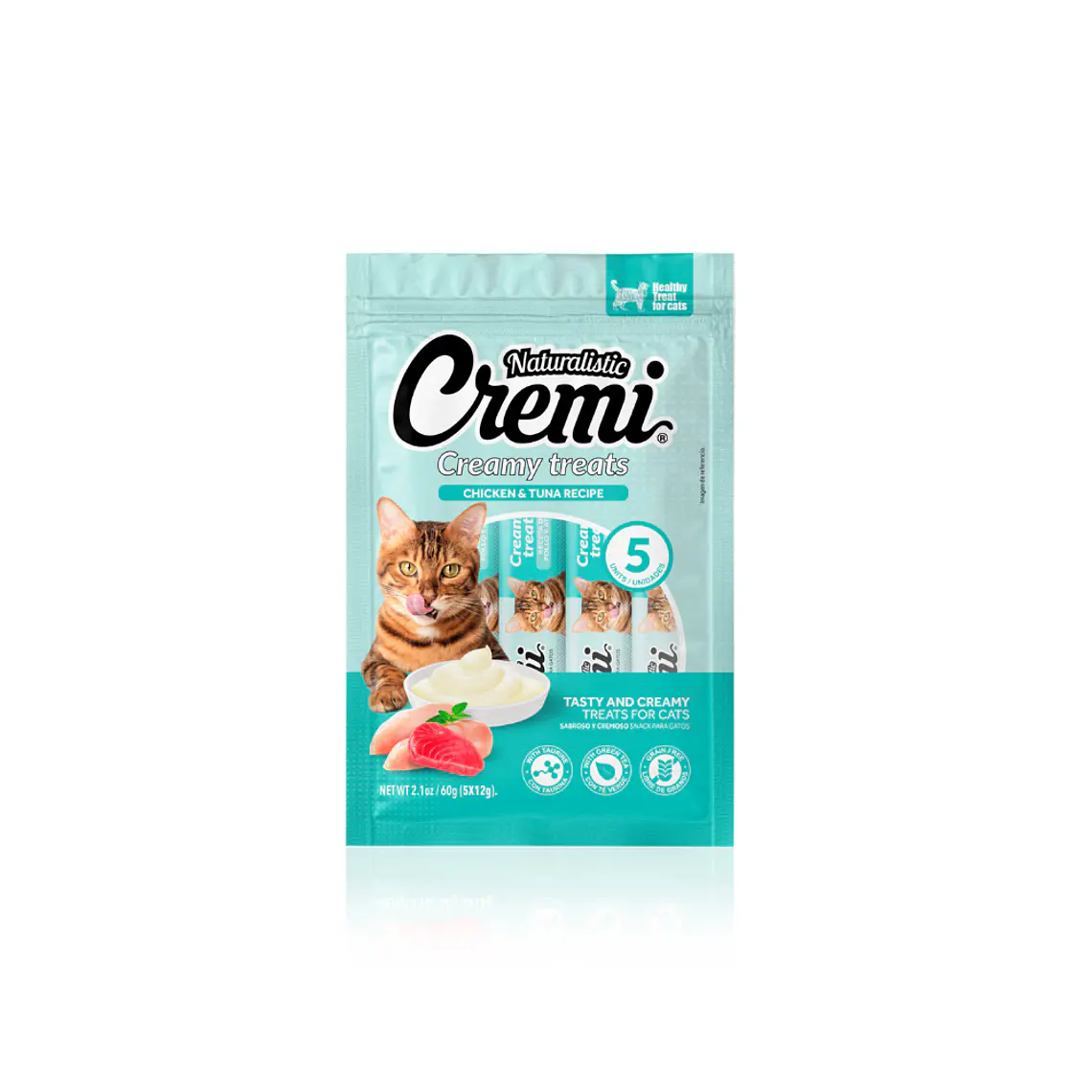 Cremi Gato Sabor Pollo y Atun 5 unidades - 60gr 1
