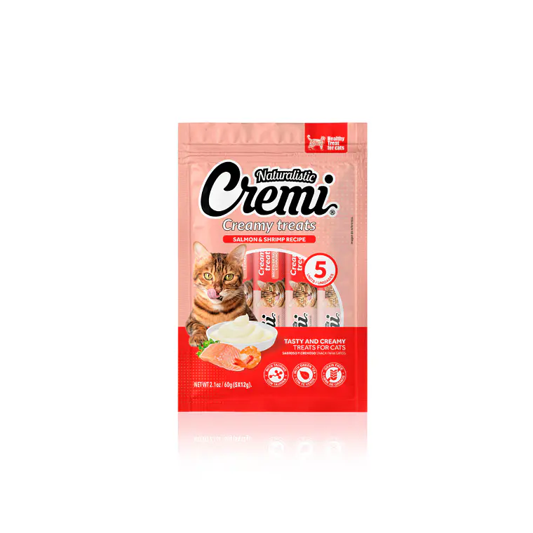 Cremi Gato Sabor Salmon y Camaron 5 unidades - 60gr 1