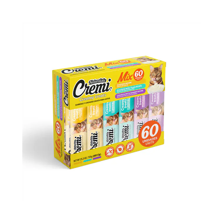 Cremi Gato Sabor Pollo Variedades 60 unidades - 720gr 1