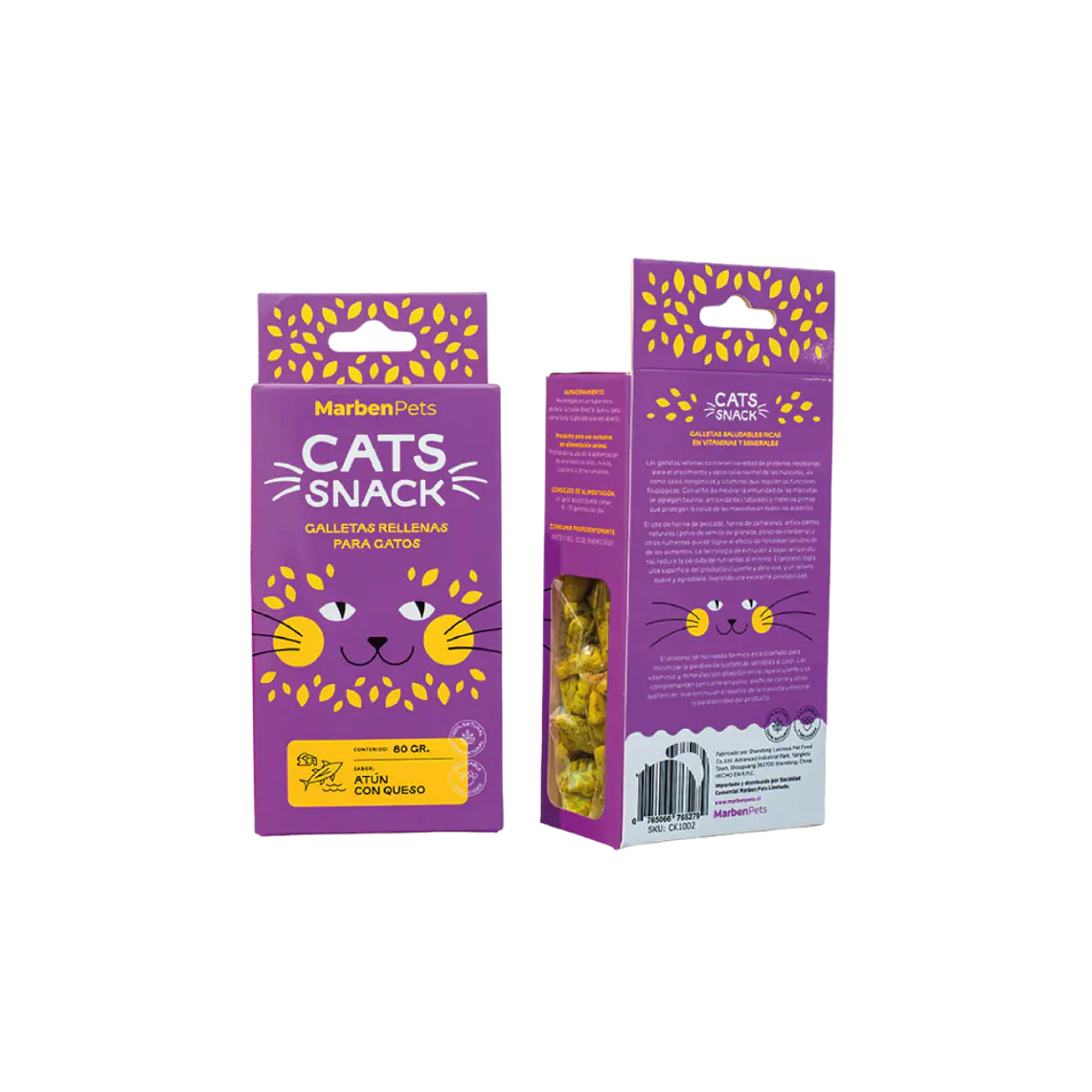 Cats Snack Galletas Rellenas de Atun y Queso CK1002 - 80gr  1