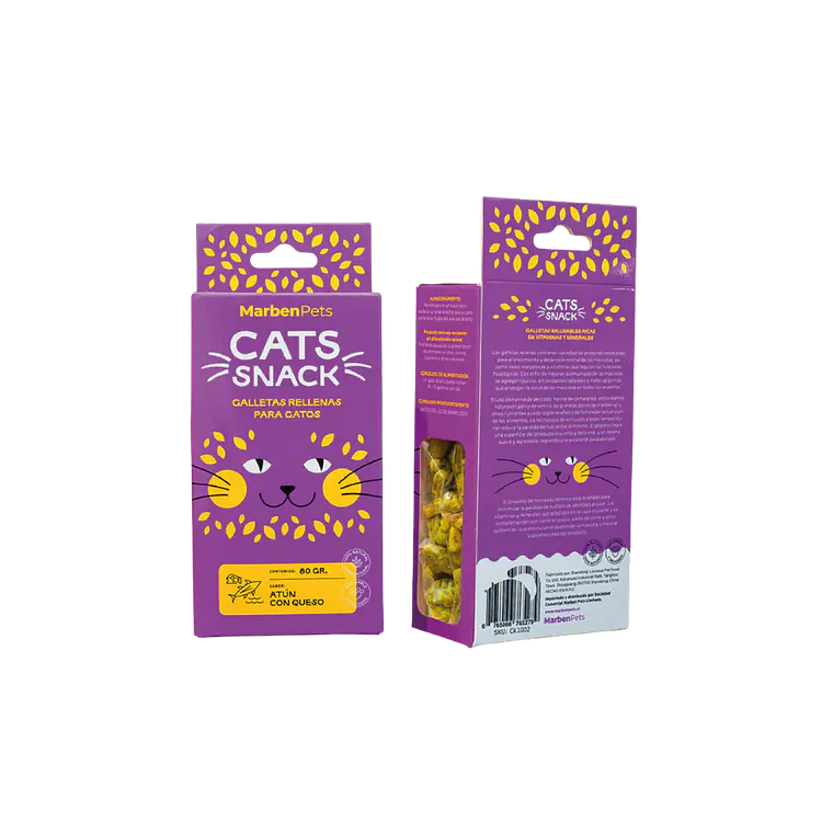 Cats Snack Galletas Rellenas de Atun y Queso CK1002 - 80gr  1