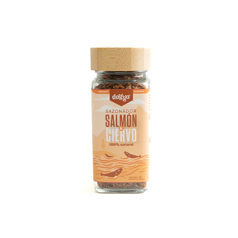 Sazonador Doggo Para Perros Sabor Salmon y Ciervo - 70gr