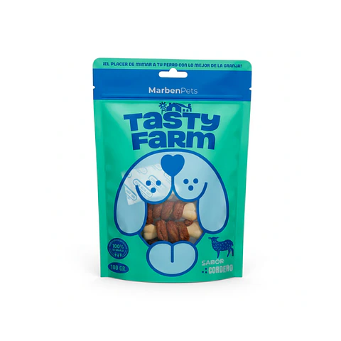 Tasty Farm Hueso de Calcio Envuelto en Cordero - 100gr