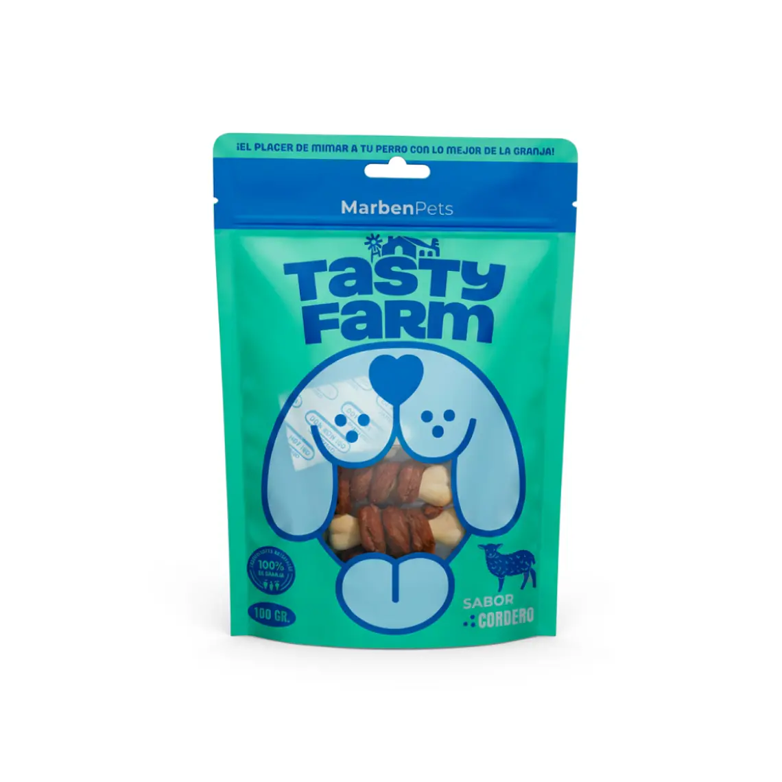 Tasty Farm Hueso de Calcio Envuelto en Cordero - 100gr 1