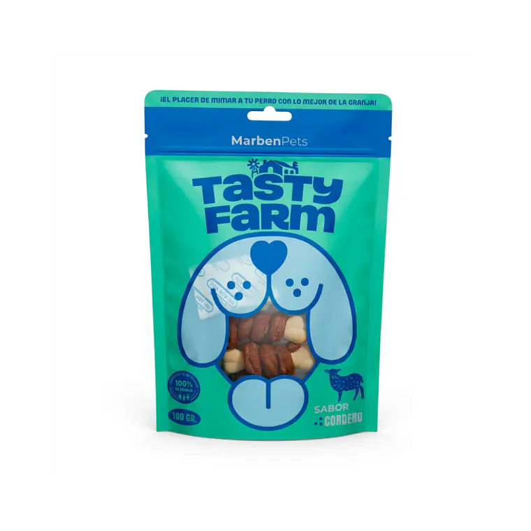 Tasty Farm Hueso de Calcio Envuelto en Cordero - 100gr 1