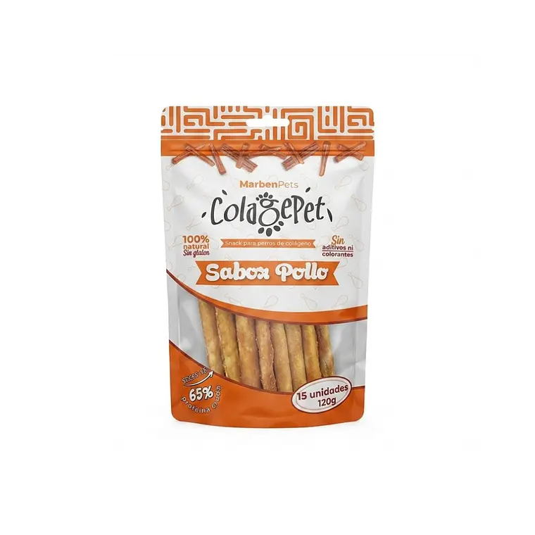 Colagepet Barrras de Colageno XS Sabor Pollo 15 unidades - 120gr 1