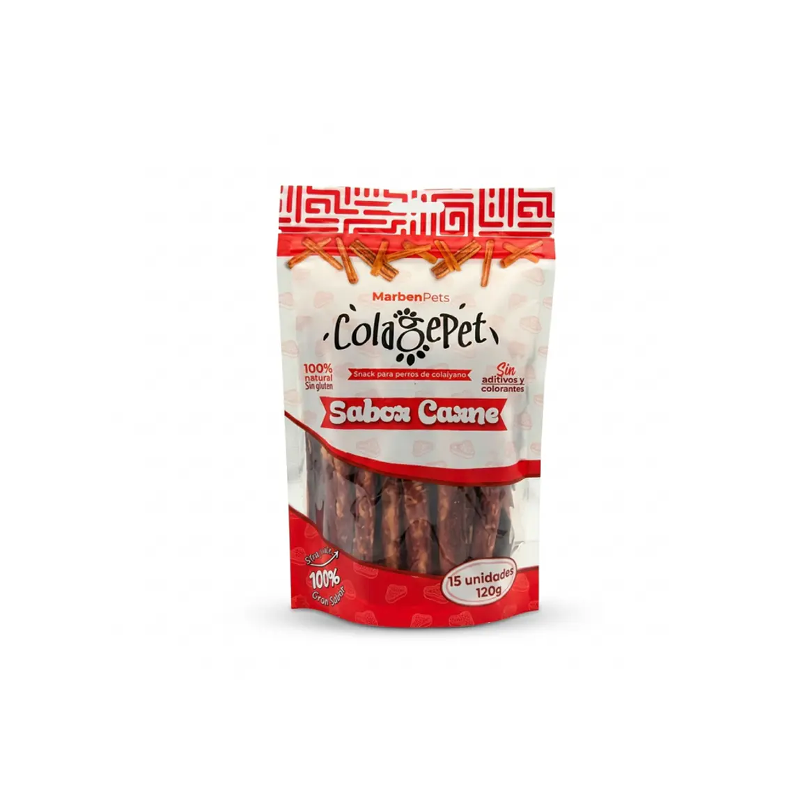 Colagepet Barrras de Colageno XS Sabor Carne 15 unidades - 120gr 1