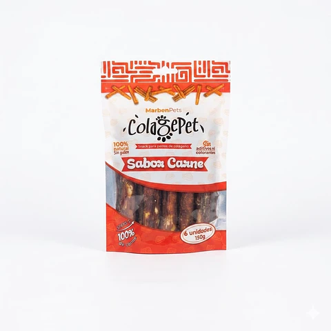 Colagepet Barrras de Colageno S Sabor Carne 6 unidades - 150gr