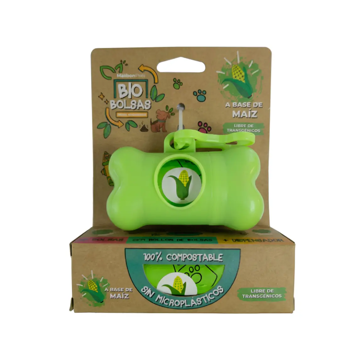 Dispensador de Bolsas Sanitarias + 2 Rollo de 15 Bolsas Biodegrable 1
