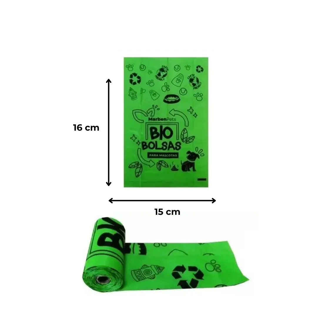 Bolsas Sanitarias Para Fecas Biodegrable 4 rollos - 60un 2
