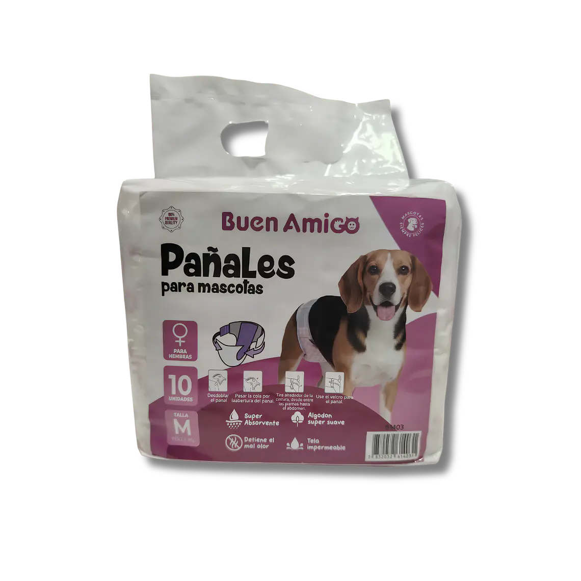 Pañal Desechable Buen Amigo Para Hembras Talla M - 10u 1
