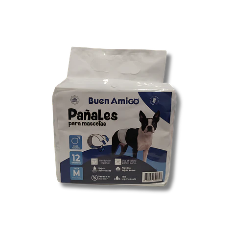 Pañal Desechable Buen Amigo Para Machos Talla L - 12u