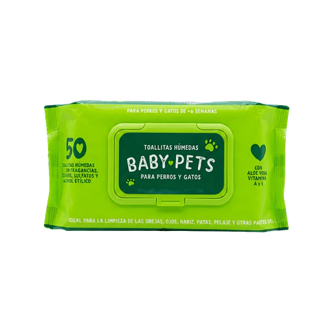 Toallas Humedas Baby Pets con Aloe Vera - 50u