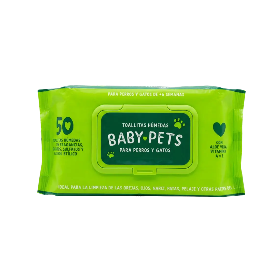 Toallas Humedas Baby Pets con Aloe Vera - 50u 1