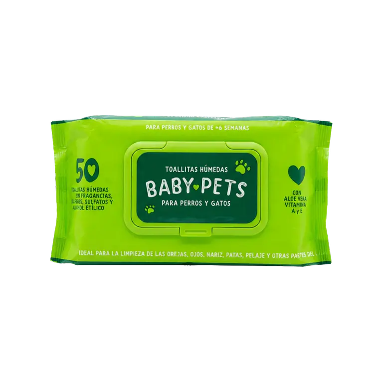 Toallas Humedas Baby Pets con Aloe Vera - 50u 1