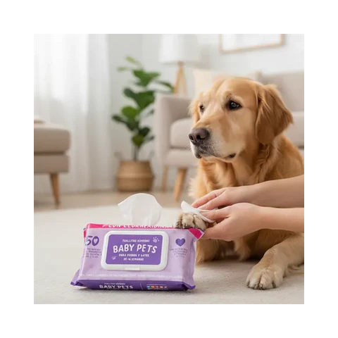 Toallas Humedas Baby Pets Con Clorhexidina - 50u