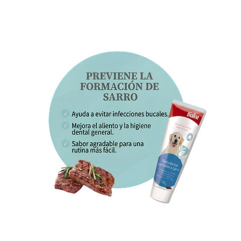 Pasta Dental Bioline Para Perros Sabor Carne - 100gr