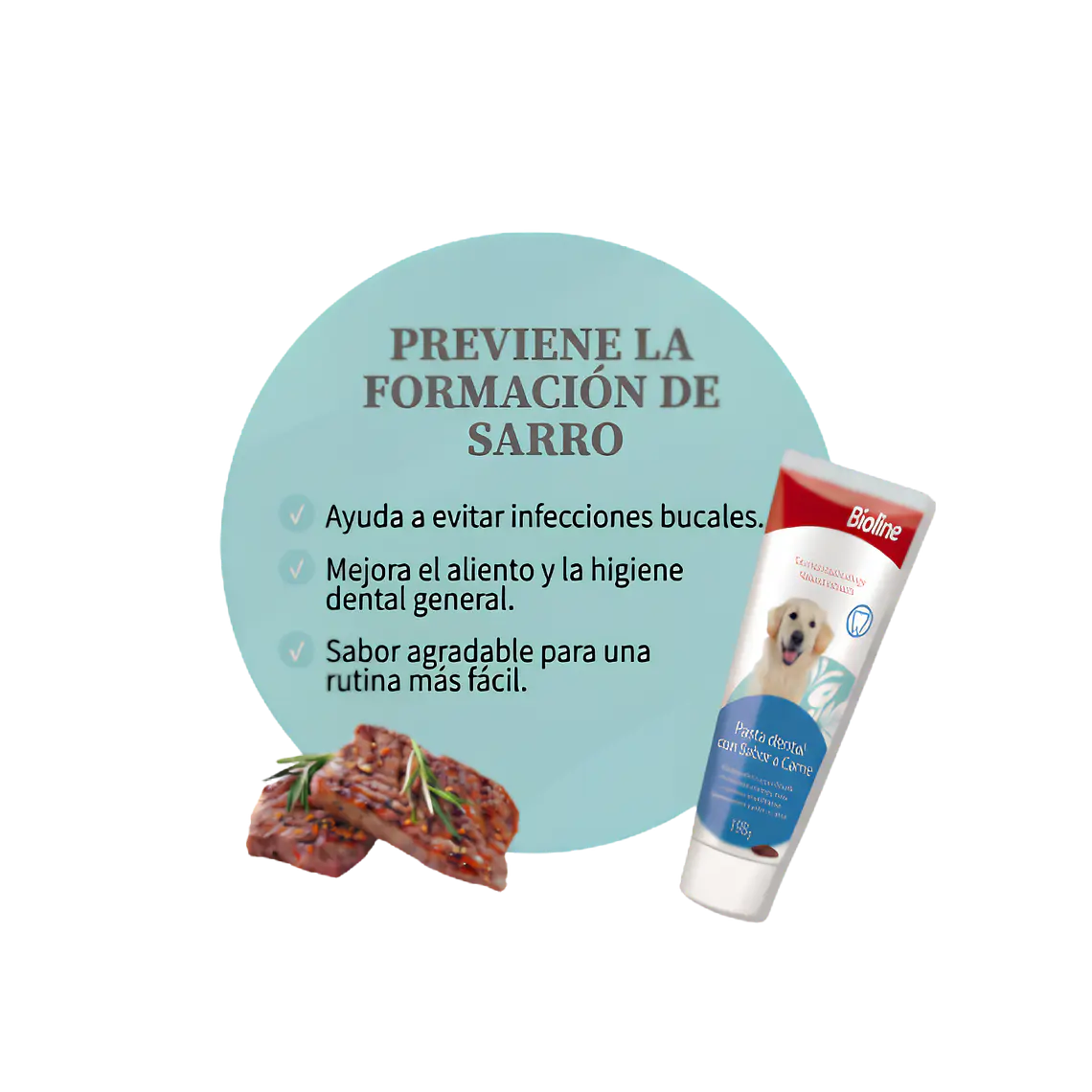 Pasta Dental Bioline Para Perros Sabor Carne - 100gr 2