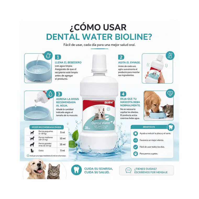 Dental Water Bioline para Perros y Gatos - 300ml 2