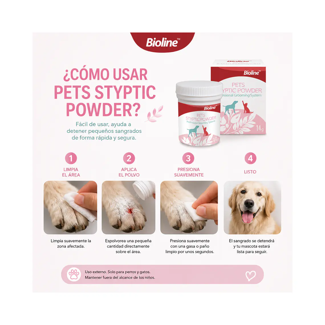 Polvo Hemostatico Nailpowder Bioline -14gr 2