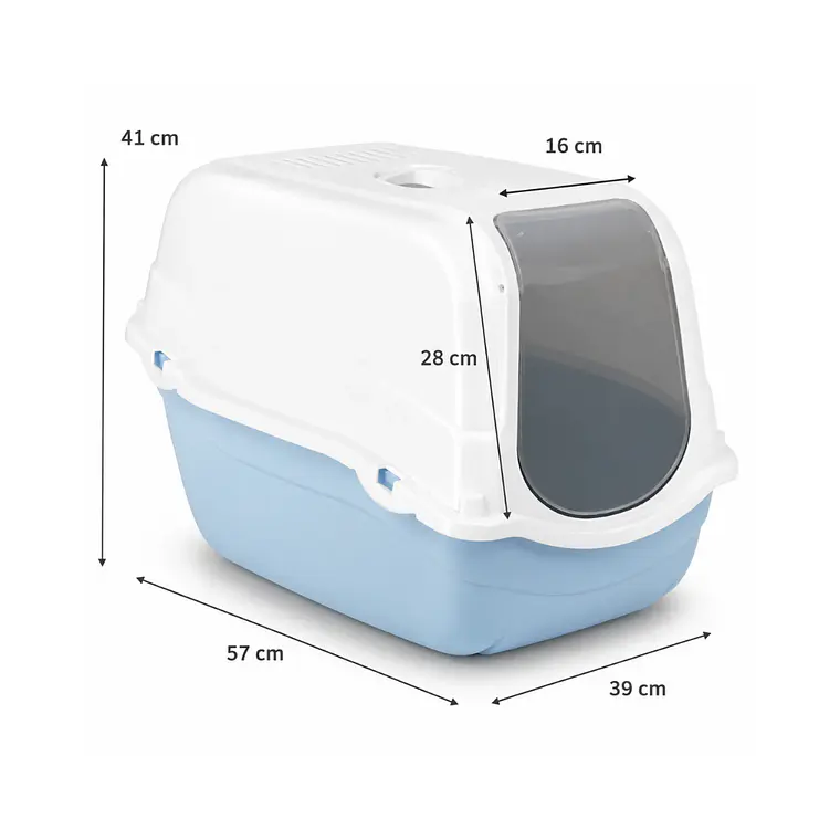 Baño Cerrado Para Gatos Romeo Color Azul + Filtro de Carbón 1