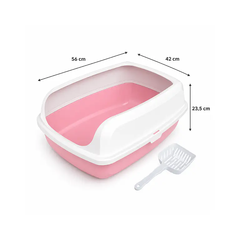 Arenero con Bordes para Gatos Tamaño XL + Pala Sanitaria 1