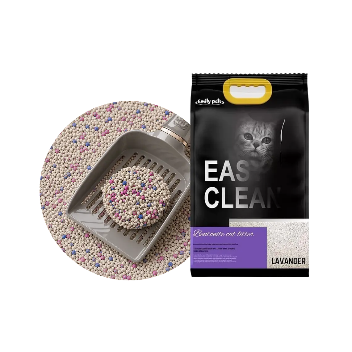 Arena Sanitaria Bentonita con Aroma Lavanda Easy Clean - 8kg 1