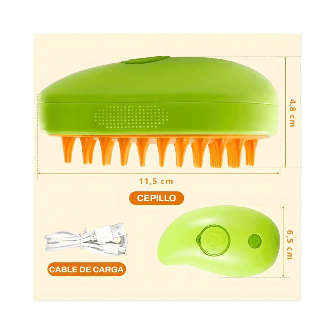 Peine para Mascotas con Rociador Cargador USB Fluffy Pets 3