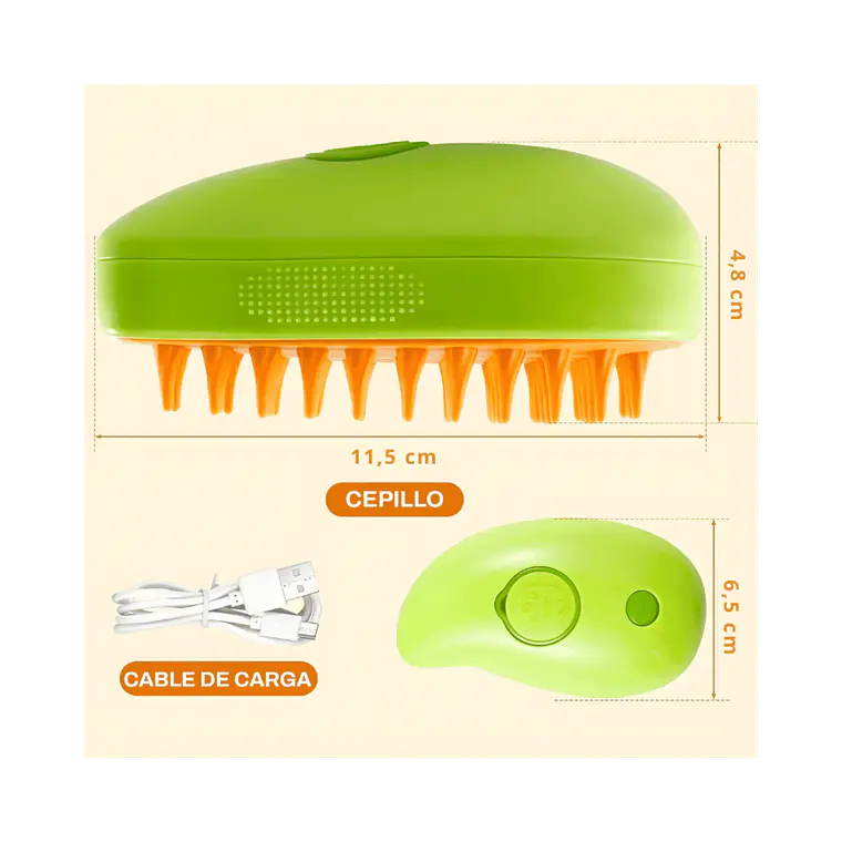 Peine para Mascotas con Rociador Cargador USB Fluffy Pets 3