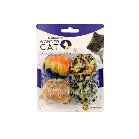 Set 4 Pelotas de Lana Wonder Cat 