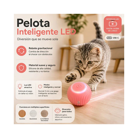 Pelota Giratoria Automatica Recargable USB