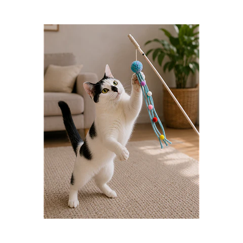 Varilla para Gatos Pelota con Brillos Wonder Cat