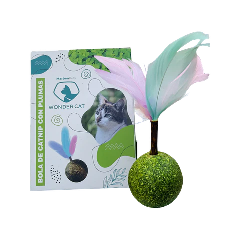 Bola de Catnip con Plumas Wonder Cat