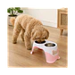 Comedero Doble en Altura Grande con Plato Acero Inoxidable - Rosado XDB-005R - Miniatura 3