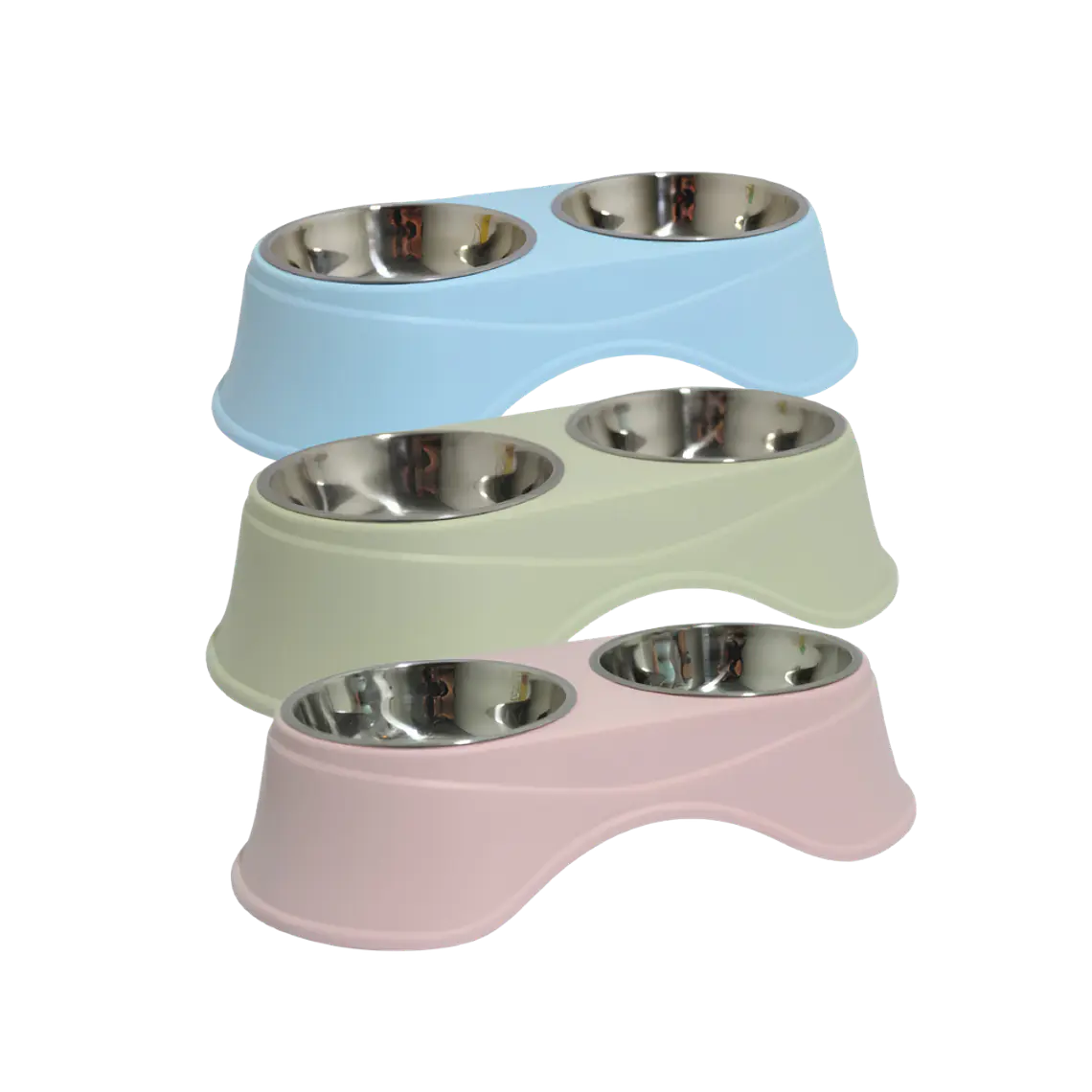 Comedero Doble en Altura con Plato Acero Inoxidable - TQ135-1 2