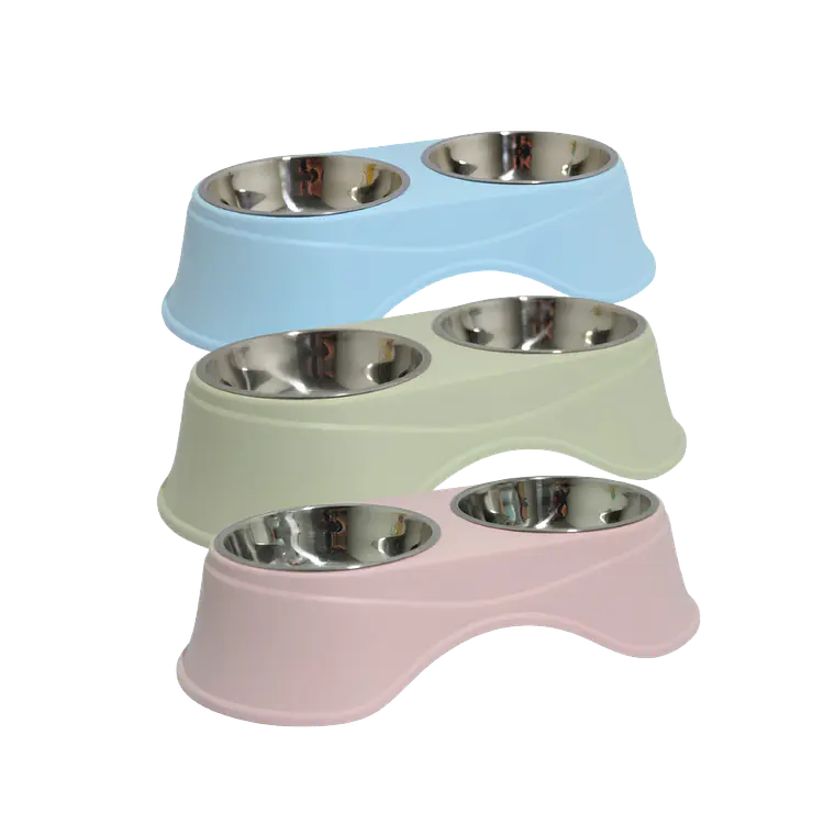 Comedero Doble en Altura con Plato Acero Inoxidable - TQ135-1 2
