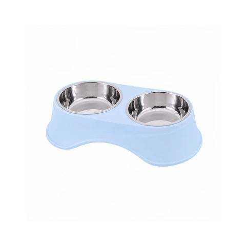 Comedero Doble en Altura con Plato Acero Inoxidable - TQ135-1